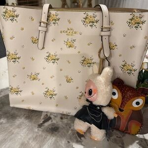 Coach Yellow Floral Cream Tote